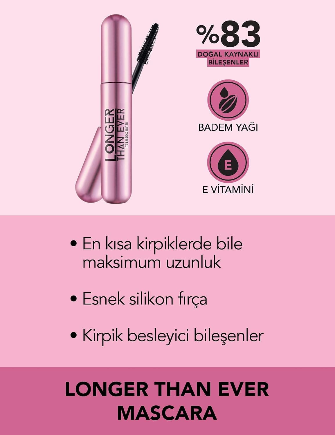 ریمل بلندکننده مژه Flormar با فرمول طبیعی مدل Longer Than Ever Mascara 001 Black 8682536067119 ریمل بلندکننده مژه Flormar با فرمول طبیعی مدل Longer Than Ever Mascara 001 Black 8682536067119