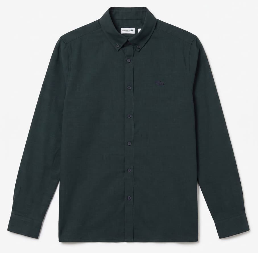 پیراهن مردانه Lacoste یقه دکمهدار فیت معمولی سبز تیره پیراهن مردانه Lacoste یقه دکمهدار فیت معمولی سبز تیره