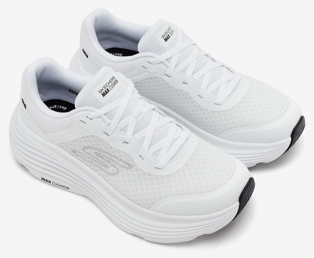 کفش دویدن زنانه Skechers سفید MAX CUSHIONING ENDEAVOUR مدل 129470 WBK کفش دویدن زنانه Skechers سفید MAX CUSHIONING ENDEAVOUR مدل 129470 WBK