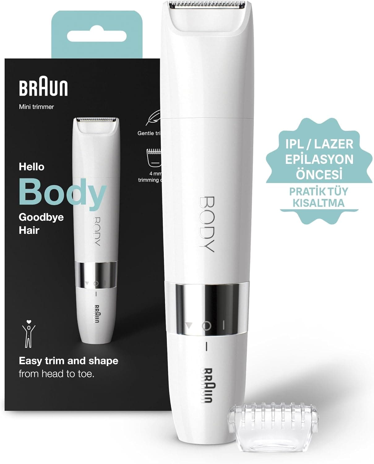 ماشین تریمر مینی بدن Braun مدل BS1000 شانه تنظیم، باتری و برس تمیزکننده ماشین تریمر مینی بدن Braun مدل BS1000 شانه تنظیم، باتری و برس تمیزکننده