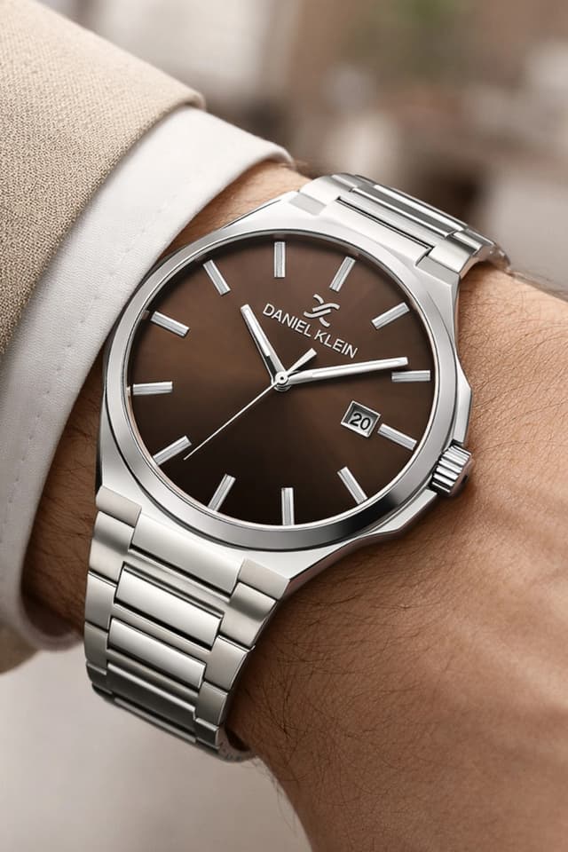 ساعت مچی مردانه Daniel Klein استیل تقویمدار نقرهای ساتن با دستبند هدیه مدل zmdk1208 ساعت مچی مردانه Daniel Klein استیل تقویمدار نقرهای ساتن با دستبند هدیه مدل zmdk1208