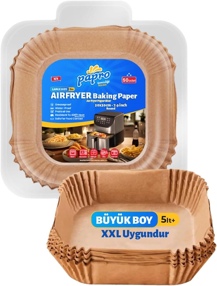 کاغذ پخت سرخکن بدون روغن papro مناسب XXL مربع 50 عدد 20x20 کاغذ پخت سرخکن بدون روغن papro مناسب XXL مربع 50 عدد 20x20