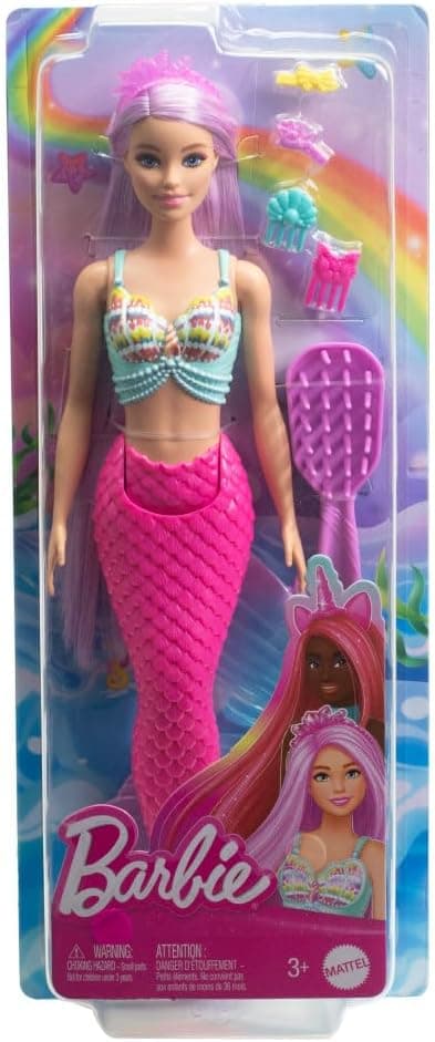 عروسک پری دریایی Barbie با موهای بلند عروسک پری دریایی Barbie با موهای بلند