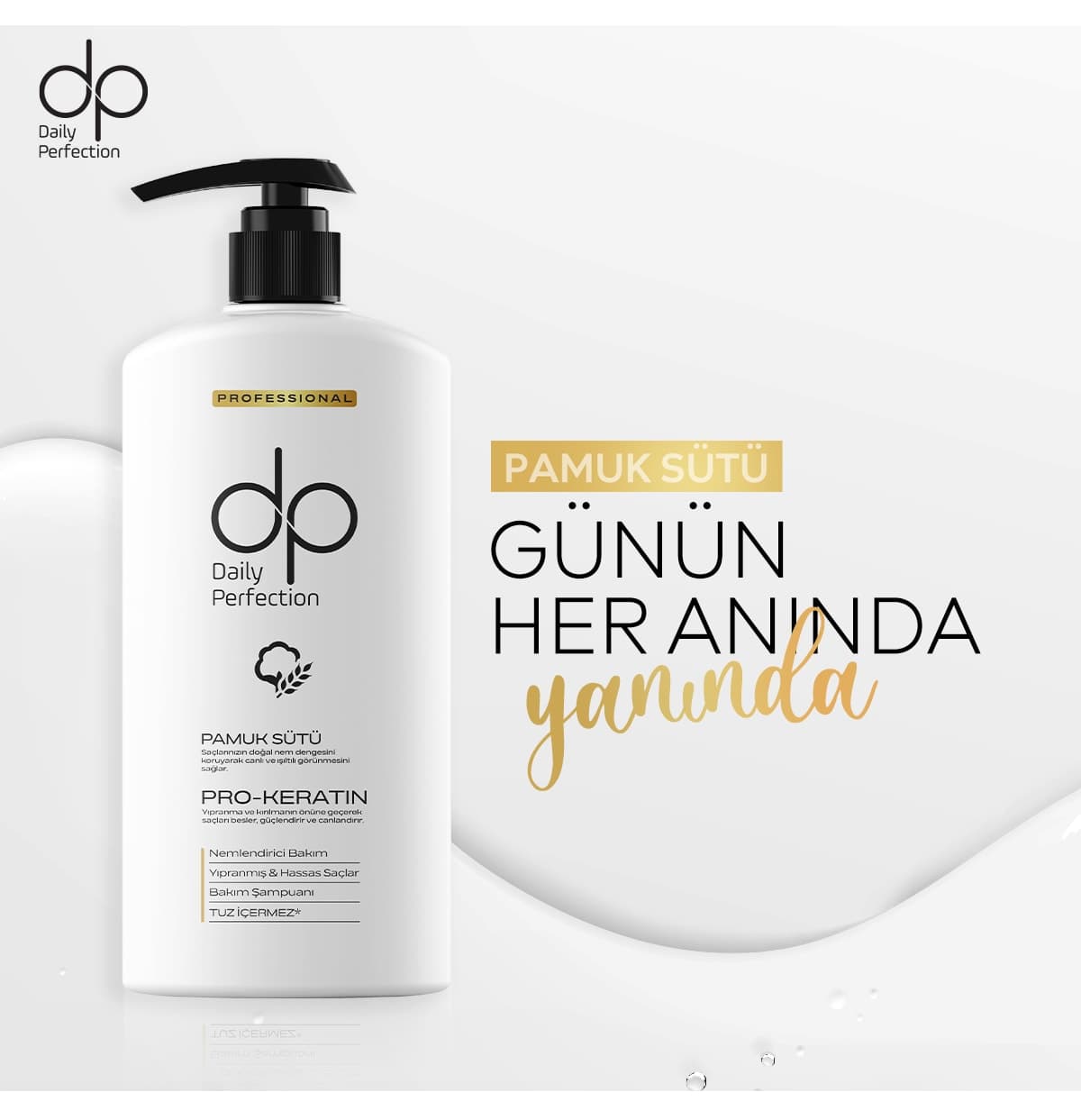 شامپو زنانه dp Daily Perfection نمدهنده شیر پنبه 800 ml موهای آسیبدیده و حساس شامپو زنانه dp Daily Perfection نمدهنده شیر پنبه 800 ml موهای آسیبدیده و حساس