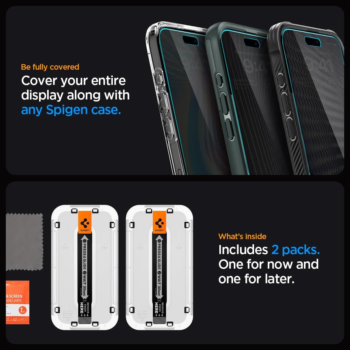 محافظ صفحهنمایش حریمخصوصی Spigen GLAStR EZ FIT iPhone 15 Pro MAX 2 عددی محافظ صفحهنمایش حریمخصوصی Spigen GLAStR EZ FIT iPhone 15 Pro MAX 2 عددی