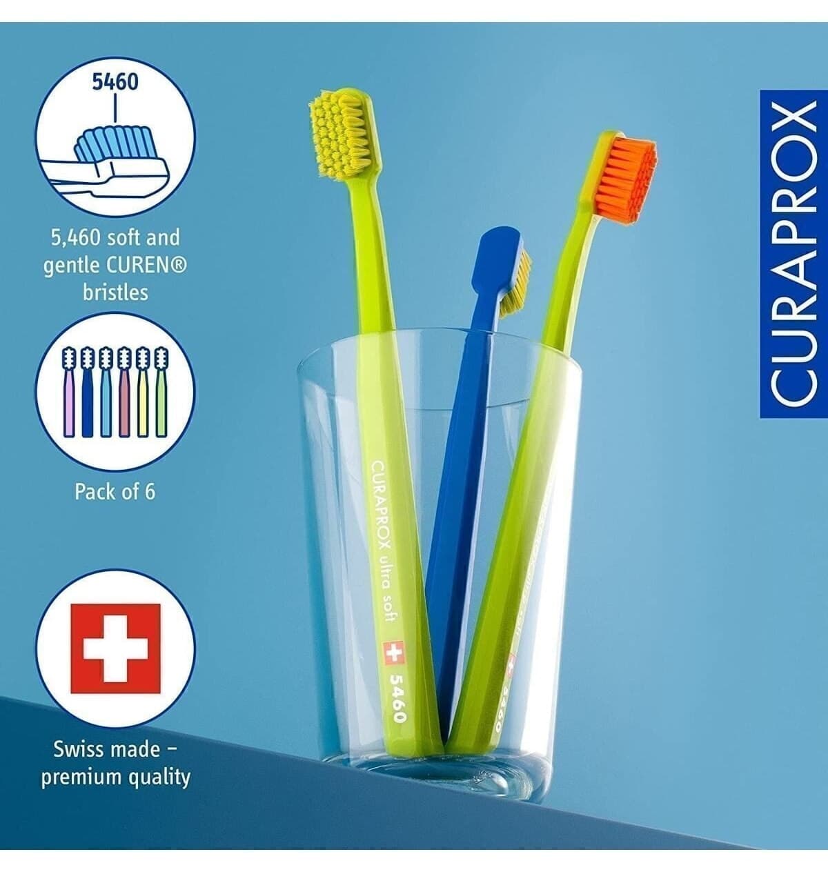 مسواک Curaprox اولترا نرم مدل CS 5460 (3 عدد) مسواک Curaprox اولترا نرم مدل CS 5460 (3 عدد)