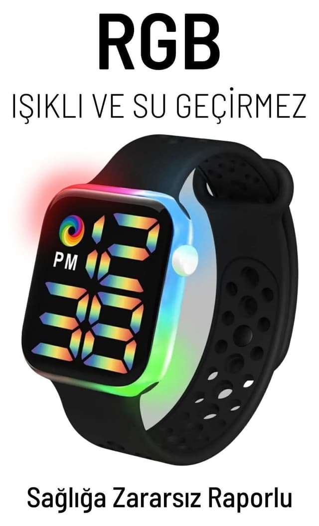 ساعت مچی دیجیتال کودک و نوجوان Q-TİME ضدآب با نور RGB و نمایشگر LED مشکی ساعت مچی دیجیتال کودک و نوجوان Q-TİME ضدآب با نور RGB و نمایشگر LED مشکی