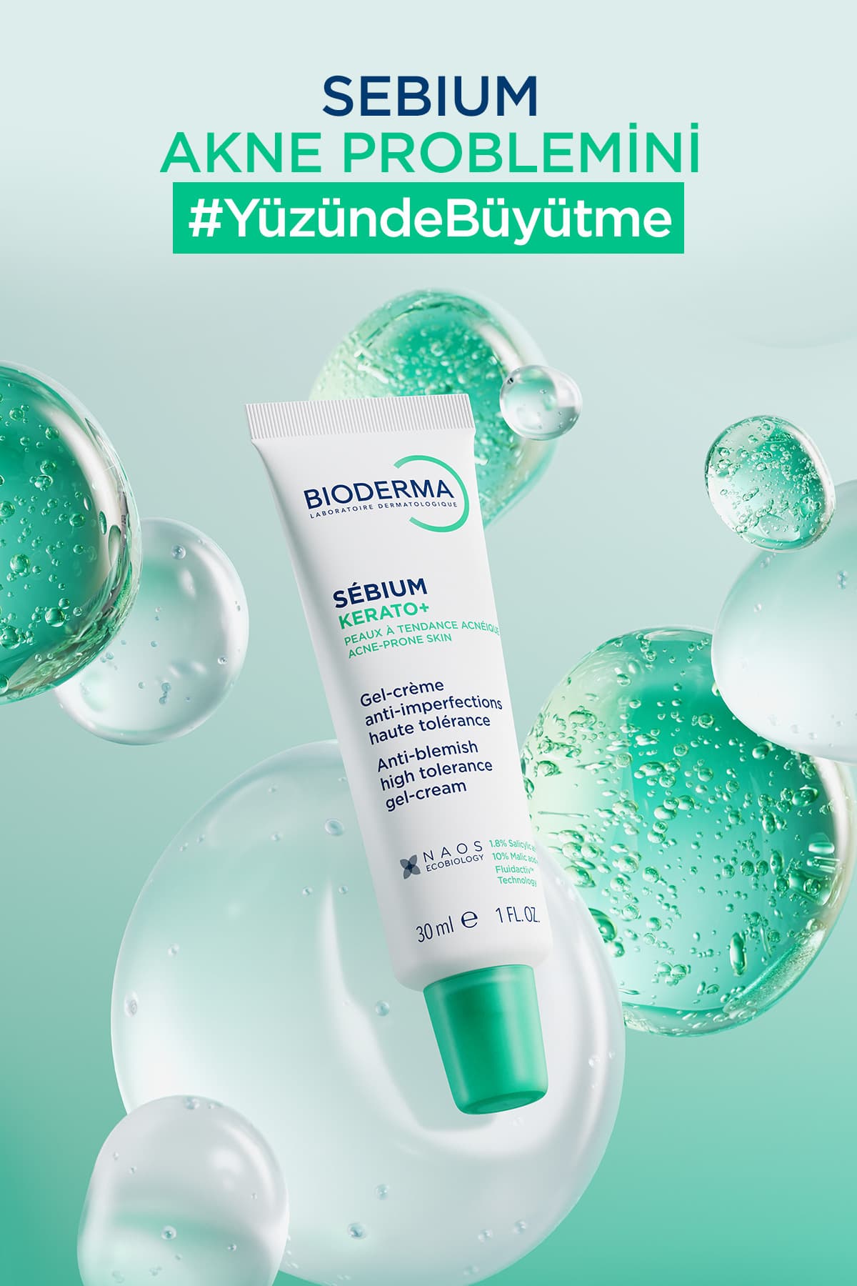 کرم مرطوبکننده ضد جوش و لک و جوشهای سرسیاه Bioderma حاوی اسید سالیسیلیک مدل Sebium Kerato+ 30ml کرم مرطوبکننده ضد جوش و لک و جوشهای سرسیاه Bioderma حاوی اسید سالیسیلیک مدل Sebium Kerato+ 30ml
