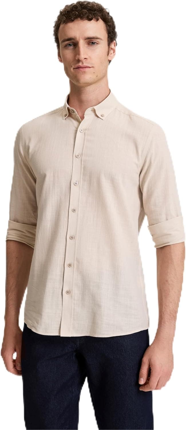 پیراهن مردانه Pierre Cardin طرحدار بژ تیره مدل 50325355-VR088 پیراهن مردانه Pierre Cardin طرحدار بژ تیره مدل 50325355-VR088