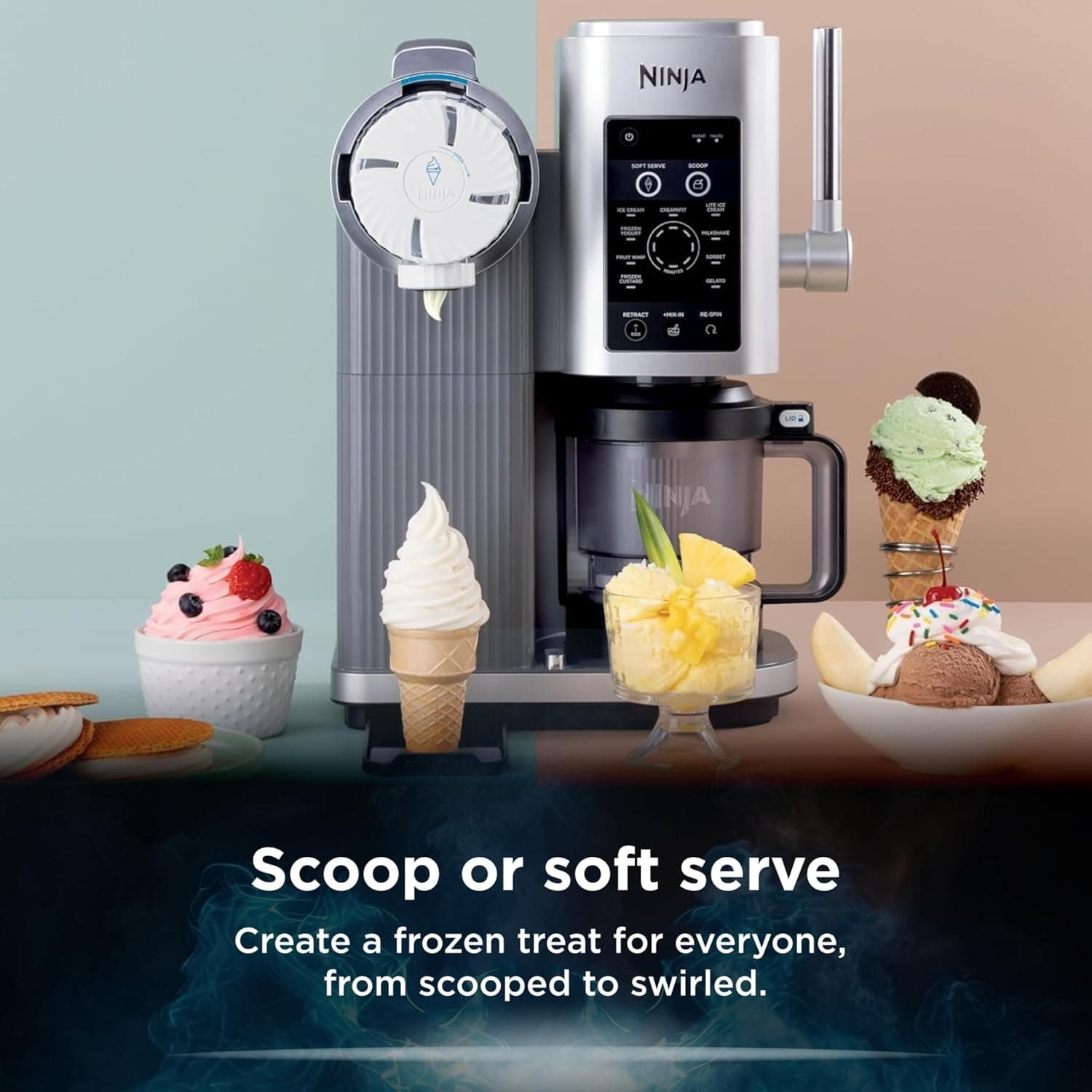 دستگاه بستنیساز Ninja بستنی و بستنی نرم Swirl Creami دستگاه بستنیساز Ninja بستنی و بستنی نرم Swirl Creami
