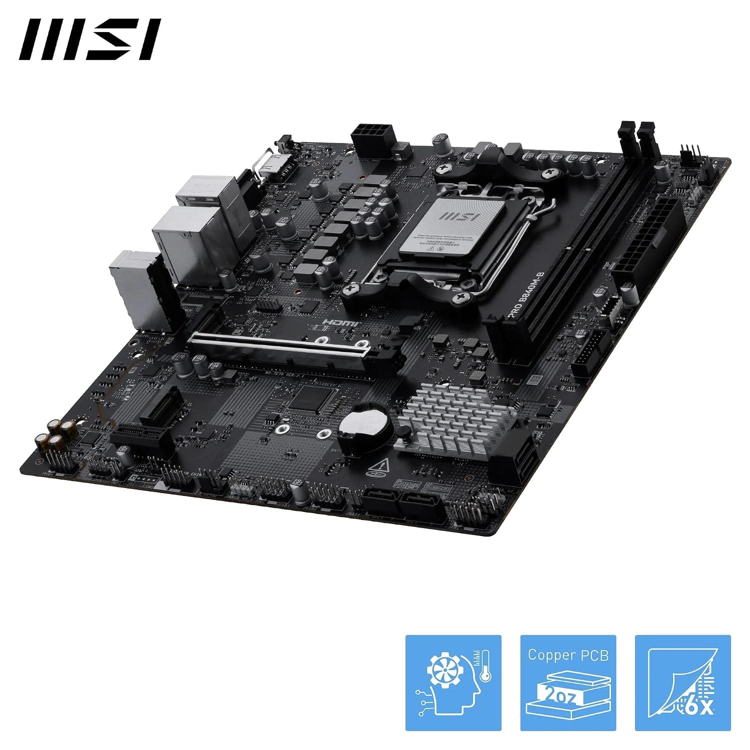 مادربرد MSI مدل PRO B840M-B با سوکت AM5 و فرم فاکتور mATX مادربرد MSI مدل PRO B840M-B با سوکت AM5 و فرم فاکتور mATX