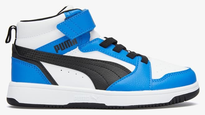 کفش ورزشی بچگانه Puma سفید مدل Rebound V6 Mid کفش ورزشی بچگانه Puma سفید مدل Rebound V6 Mid