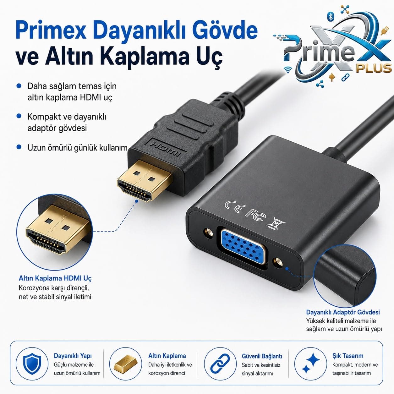 مبدل HDMI به VGA PrimeX Plus با HDMI نر و VGA ماده، 30 cm، Full HD، مدل PX-1240S مبدل HDMI به VGA PrimeX Plus با HDMI نر و VGA ماده، 30 cm، Full HD، مدل PX-1240S