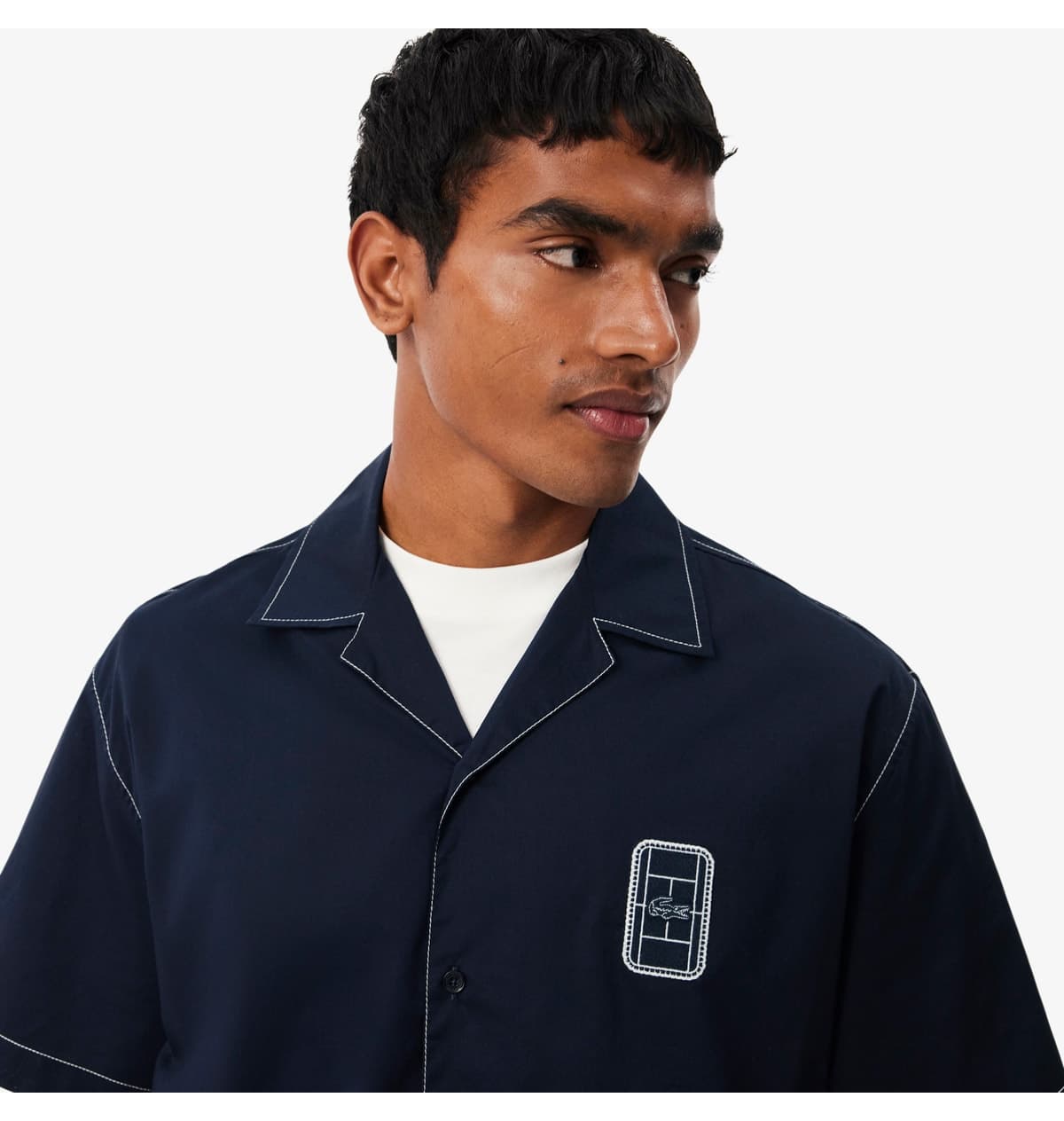 پیراهن مردانه Lacoste فیت ریلکس آستین کوتاه سرمهای پیراهن مردانه Lacoste فیت ریلکس آستین کوتاه سرمهای