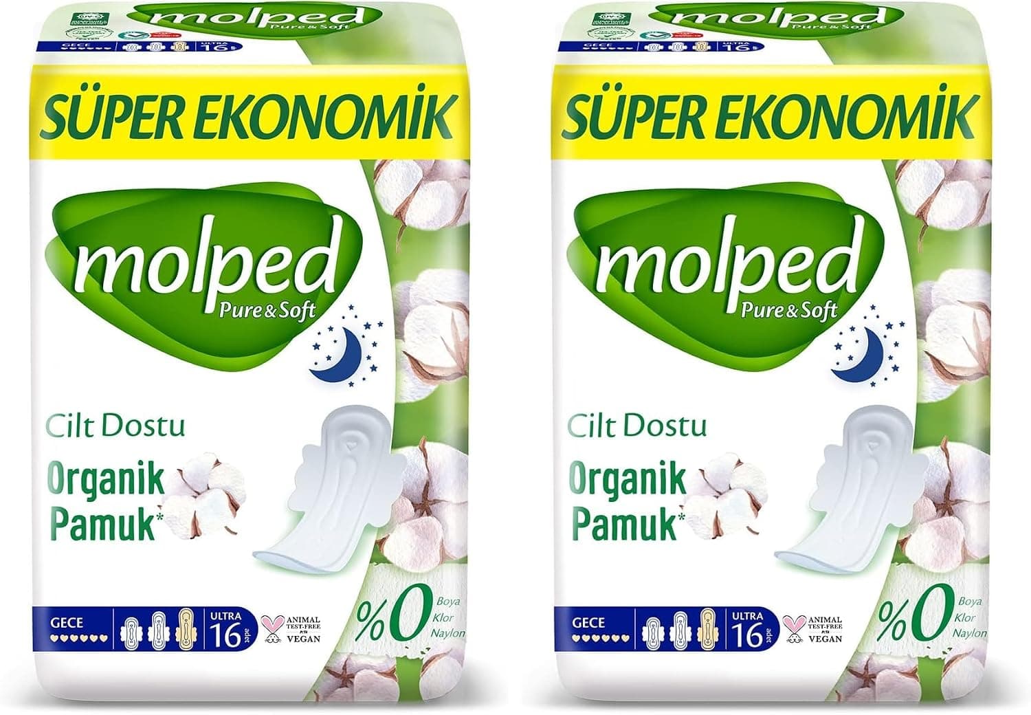 نوار بهداشتی شبانه Molped Pure Soft بسته اقتصادی 16 عددی نوار بهداشتی شبانه Molped Pure Soft بسته اقتصادی 16 عددی