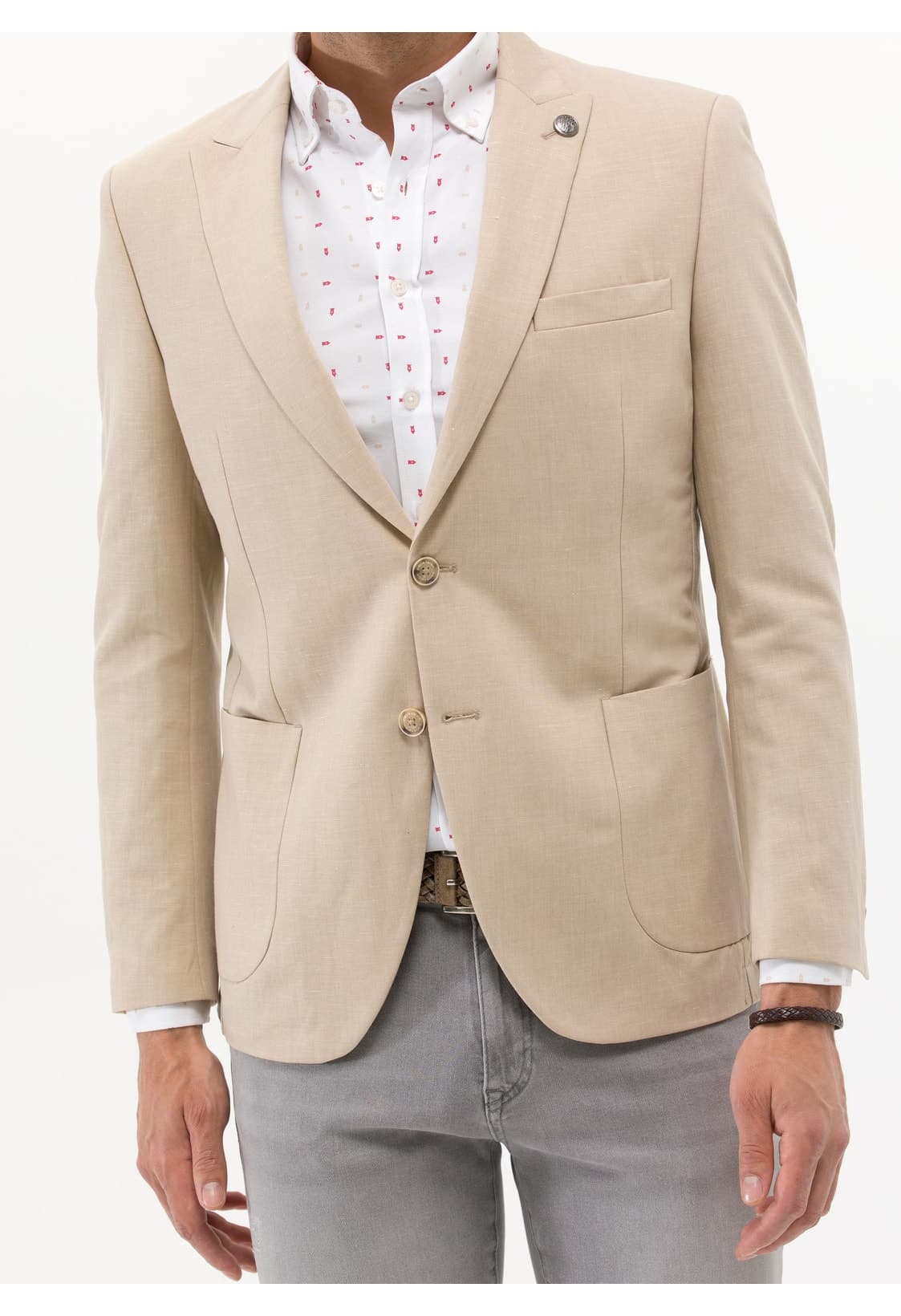کت مردانه Pierre Cardin بژ Ex. Slim Fit کتان مخلوط مدل 50264886-VR011 کت مردانه Pierre Cardin بژ Ex. Slim Fit کتان مخلوط مدل 50264886-VR011