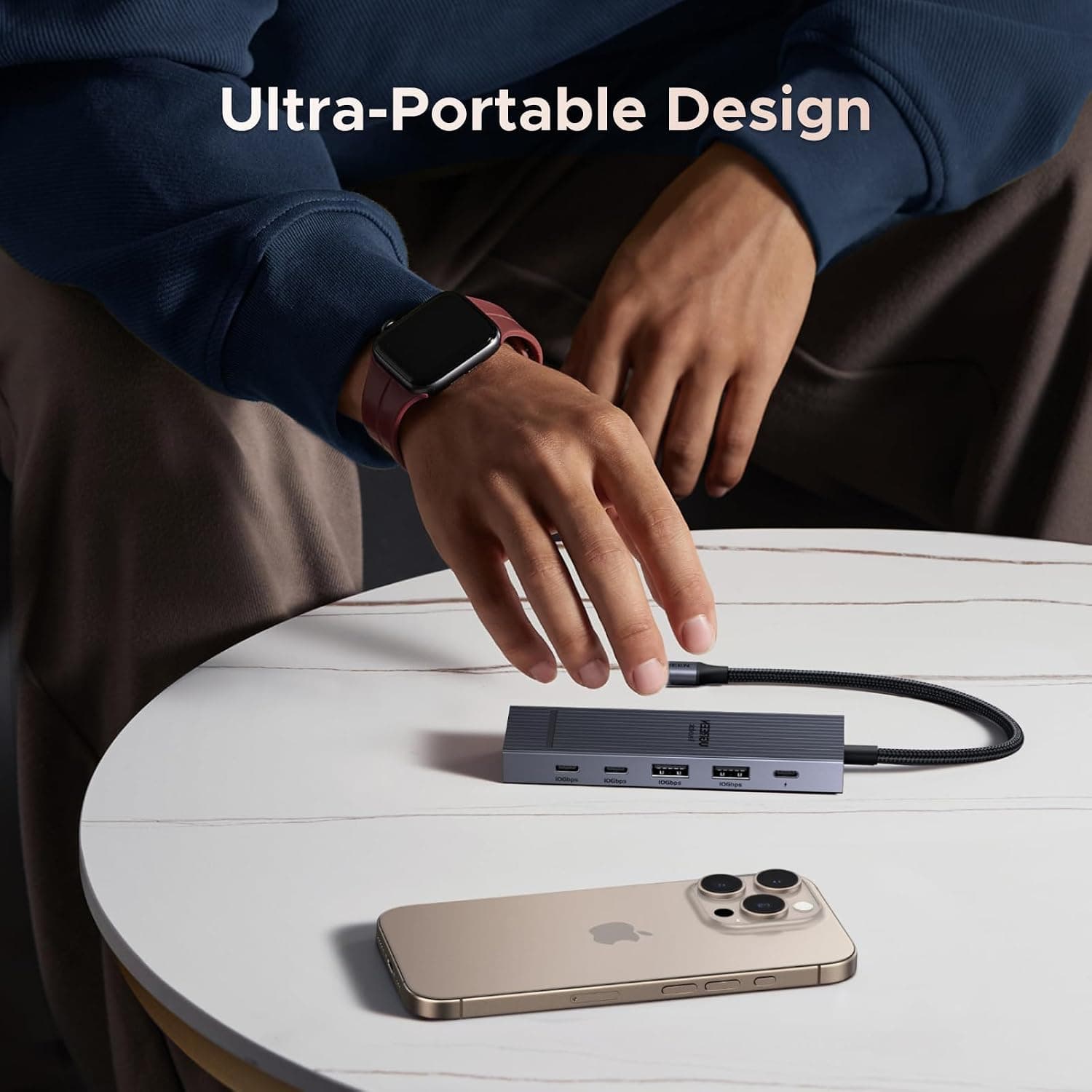 هاب USB C ششکاره UGREEN با HDMI 4K، داده Type A و Type C با سرعت 10Gbps و درگاه PD 100W هاب USB C ششکاره UGREEN با HDMI 4K، داده Type A و Type C با سرعت 10Gbps و درگاه PD 100W