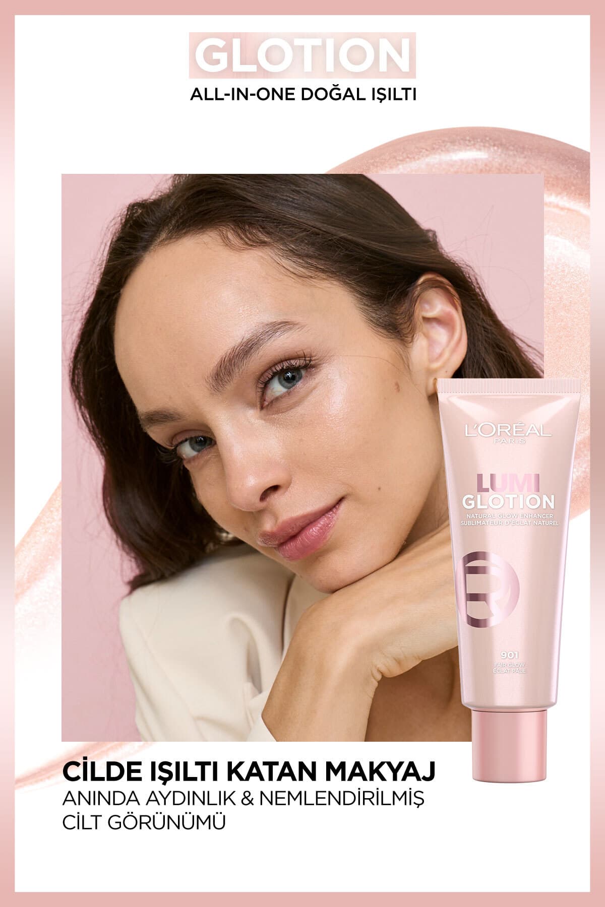 محصول آرایشی L'Oreal Paris Glotion All-in-one روشنکننده 901 - Fair Glow، 40 ml و Mini Lash Sensational Mascara محصول آرایشی L'Oreal Paris Glotion All-in-one روشنکننده 901 - Fair Glow، 40 ml و Mini Lash Sensational Mascara