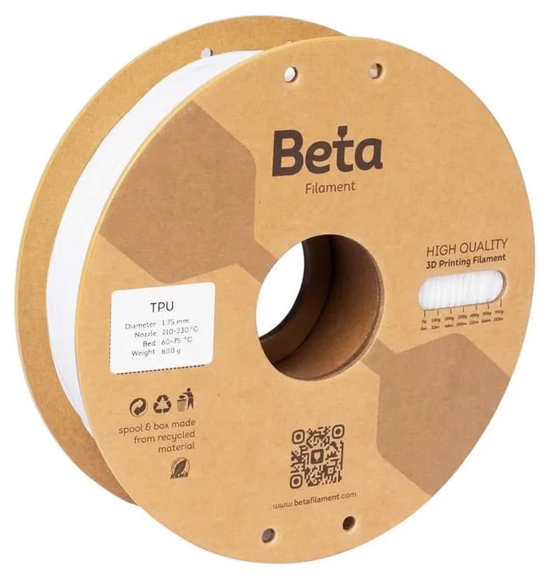 فیلامنت Beta Filament TPU 95A سفید فیلامنت Beta Filament TPU 95A سفید