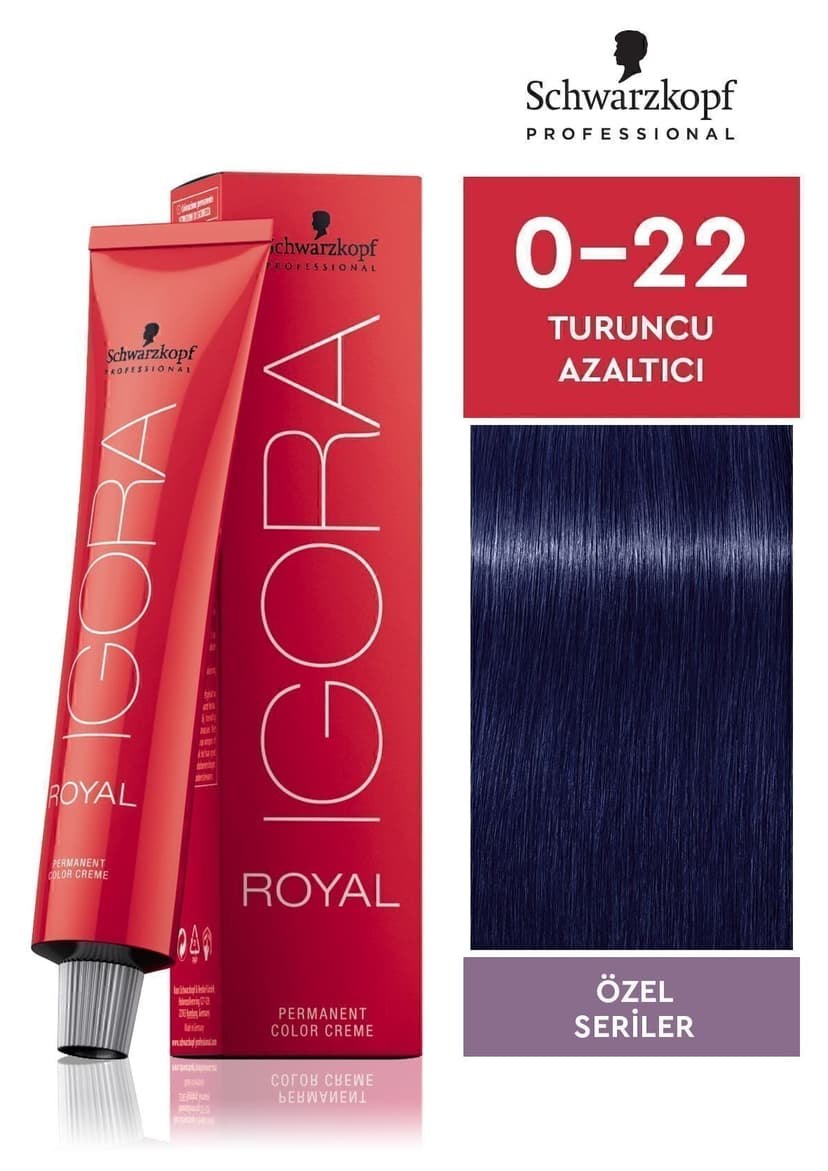 رنگ موی Igora Royal سری ویژه کاهنده نارنجی مدل 0-22 60ml رنگ موی Igora Royal سری ویژه کاهنده نارنجی مدل 0-22 60ml