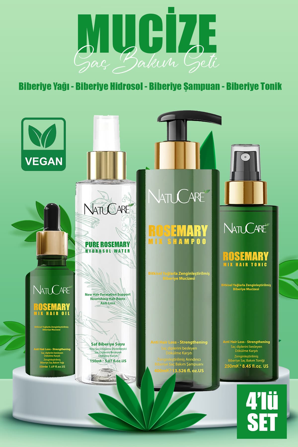 ست مراقبت از مو NatuCare مدل Biberiye Mucizesi 4 عددی ضدریزش ست مراقبت از مو NatuCare مدل Biberiye Mucizesi 4 عددی ضدریزش