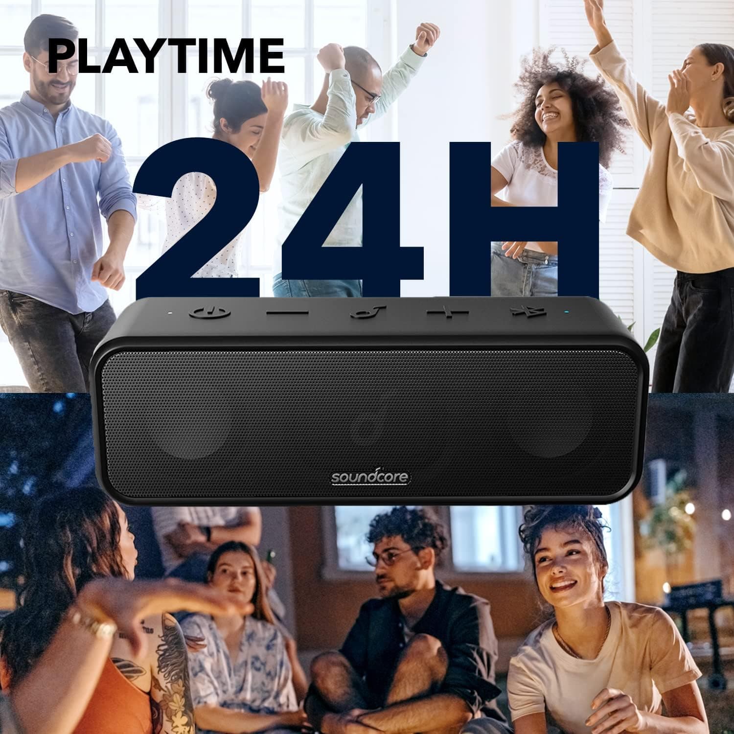 بلندگوی بلوتوثی Soundcore by Anker مدل 3 ضدآب IPX7 با 24H پخش بلندگوی بلوتوثی Soundcore by Anker مدل 3 ضدآب IPX7 با 24H پخش