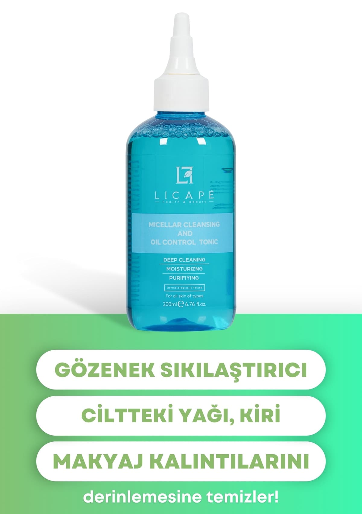 تونر Licape سفتکننده منافذ، پاککننده و تعادلبخش چربی 200ml تونر Licape سفتکننده منافذ، پاککننده و تعادلبخش چربی 200ml