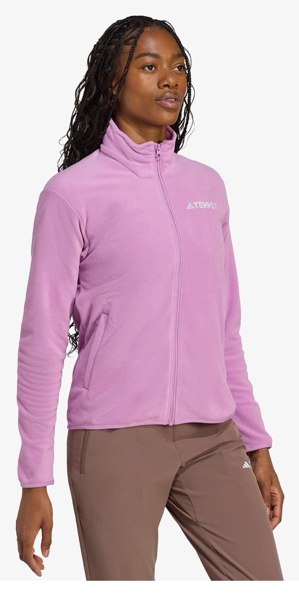 ژاکت پلار زنانه adidas Multi Essentials Full Zip بنفش پیادهروی ژاکت پلار زنانه adidas Multi Essentials Full Zip بنفش پیادهروی
