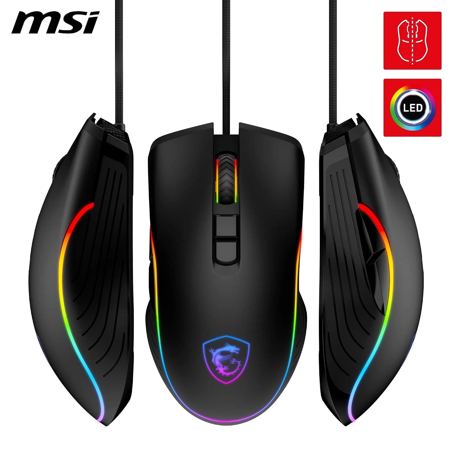 ماوس گیمینگ MSI سیمی مشکی مدل FORGE GM300 ماوس گیمینگ MSI سیمی مشکی مدل FORGE GM300