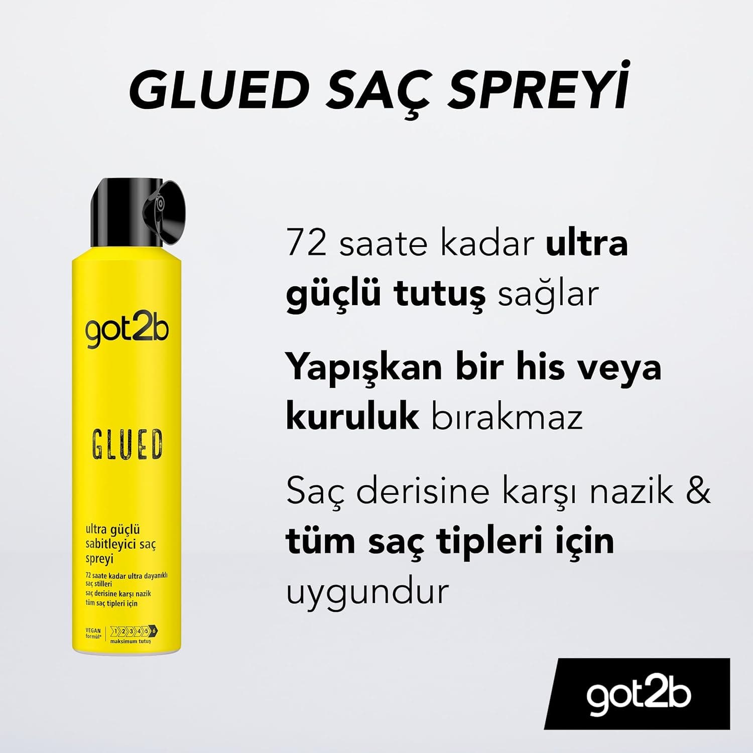 اسپری حالتدهنده موی got2b مدل Glued Ultra Güçlü 300mL اسپری حالتدهنده موی got2b مدل Glued Ultra Güçlü 300mL