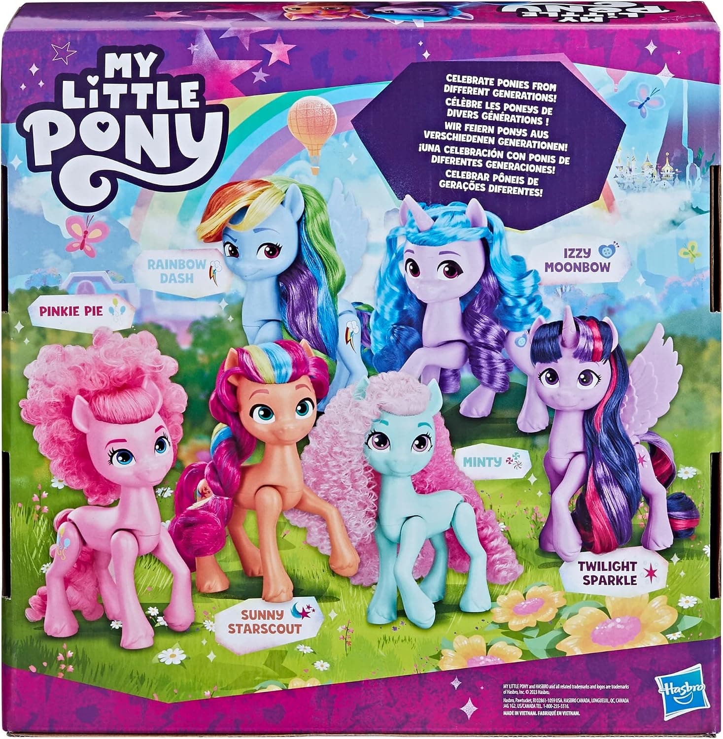 مجموعه ۶تایی عروسک اسب تکشاخ My Little Pony برای دختران و پسران ۳ ساله، مدل Rainbow Celebration، 5.5-Inch مجموعه ۶تایی عروسک اسب تکشاخ My Little Pony برای دختران و پسران ۳ ساله، مدل Rainbow Celebration، 5.5-Inch