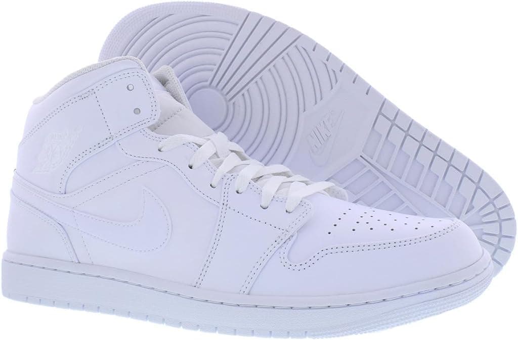 کفش بسکتبال مردانه Nike Air Jordan 1 Mid سفید سایز 11.5 کفش بسکتبال مردانه Nike Air Jordan 1 Mid سفید سایز 11.5