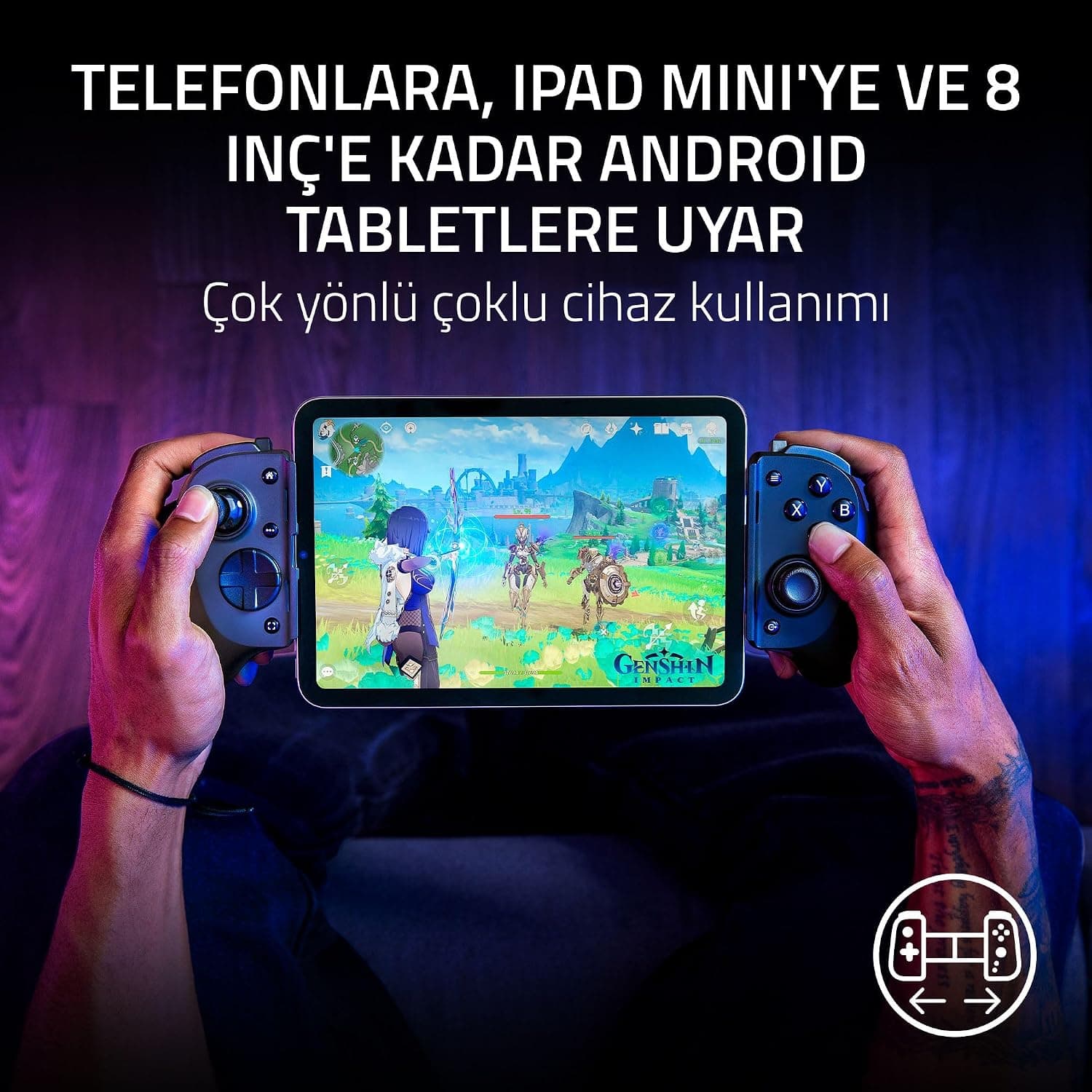 دسته بازی موبایل برای iPhone، گوشیهای هوشمند Android و تبلتهای 8 اینچی Razer Kishi V3 Pro، USB-C، جویاستیک ضدلغزش، مشکی دسته بازی موبایل برای iPhone، گوشیهای هوشمند Android و تبلتهای 8 اینچی Razer Kishi V3 Pro، USB-C، جویاستیک ضدلغزش، مشکی