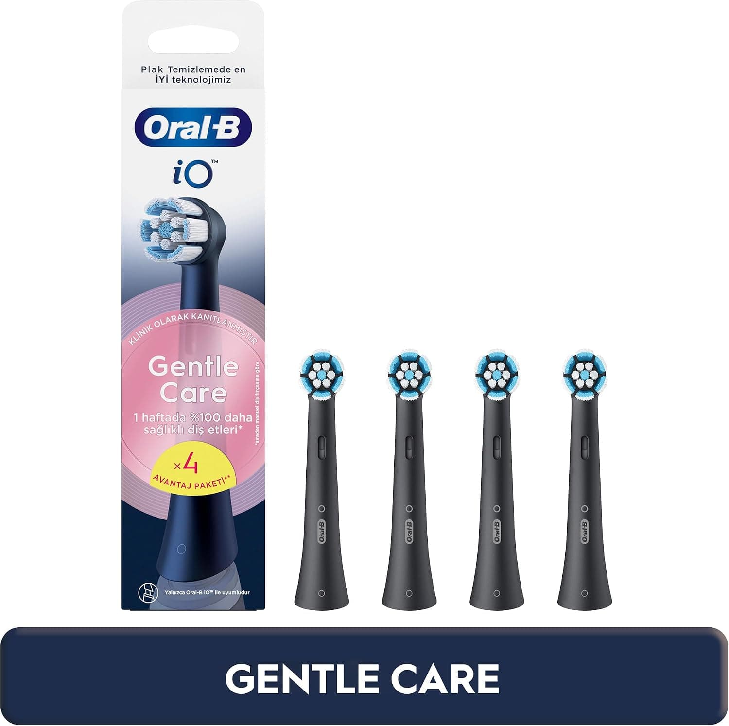 سری یدک مسواک Oral-B iO Gentle Care مشکی 4 عدد سری یدک مسواک Oral-B iO Gentle Care مشکی 4 عدد