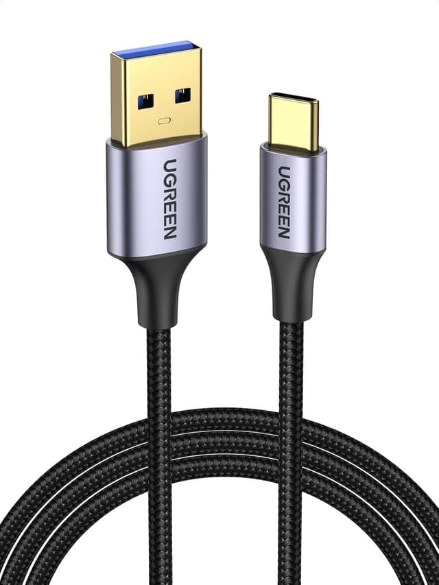 کابل USB A 3.0 به USB C UGREEN شارژ سریع 18W بافتهشده 1M کابل USB A 3.0 به USB C UGREEN شارژ سریع 18W بافتهشده 1M