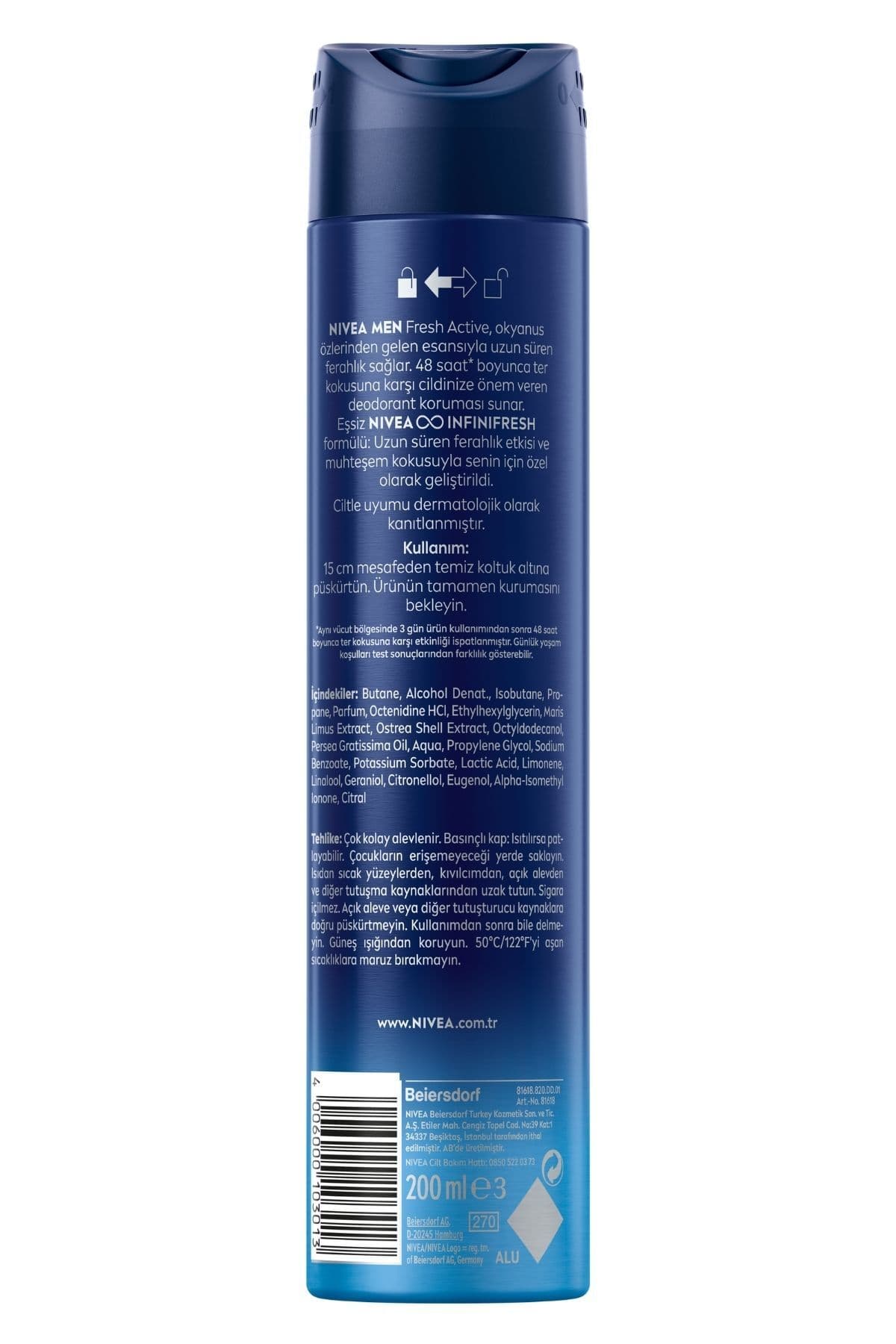 دئودورانت اسپری مردانه NIVEA MEN مدل Fresh Active 200ml دئودورانت اسپری مردانه NIVEA MEN مدل Fresh Active 200ml