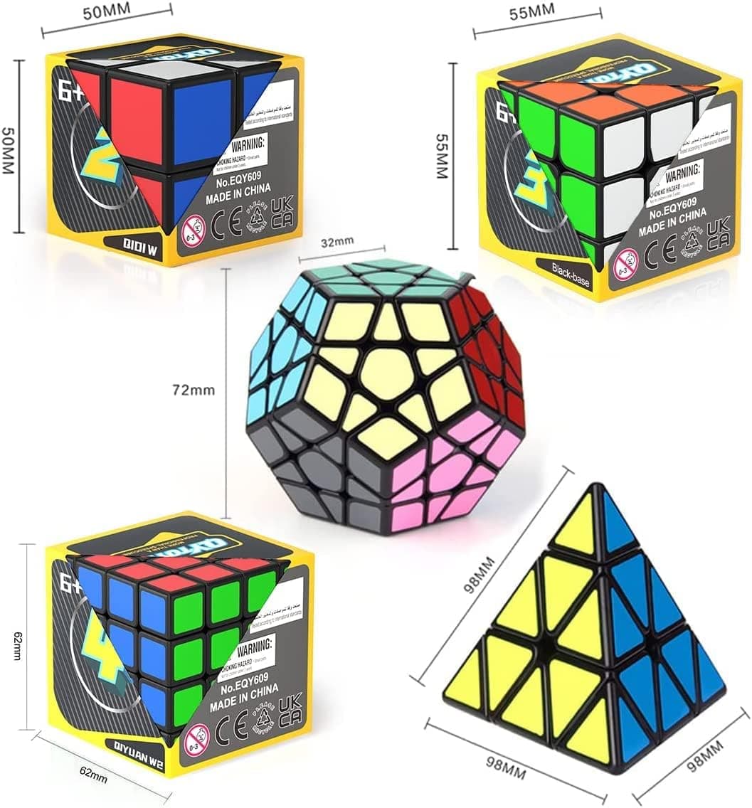 مجموعه مکعبهای سرعتی Generic برای کودکان و بزرگسالان شامل 2x2x2، 3x3x3، 4x4x4، Megaminx و Pyramid Cube مشکی 5 عددی مجموعه مکعبهای سرعتی Generic برای کودکان و بزرگسالان شامل 2x2x2، 3x3x3، 4x4x4، Megaminx و Pyramid Cube مشکی 5 عددی