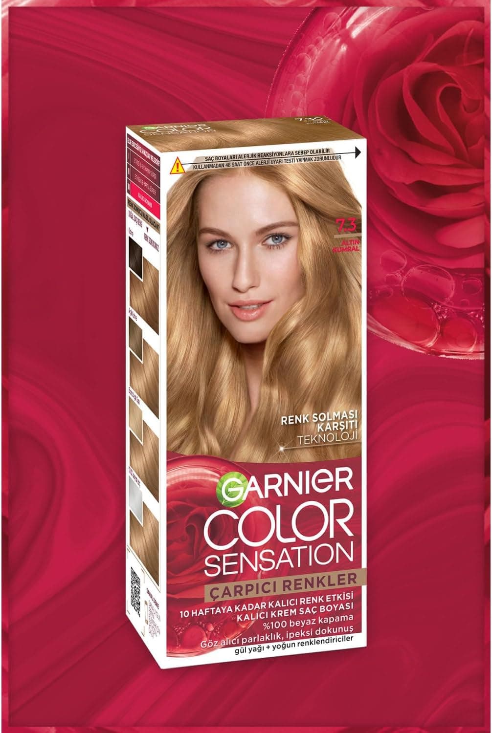 رنگ مو Garnier Çarpıcı Renkler مدل 7.3 طلایی کاستانی رنگ مو Garnier Çarpıcı Renkler مدل 7.3 طلایی کاستانی