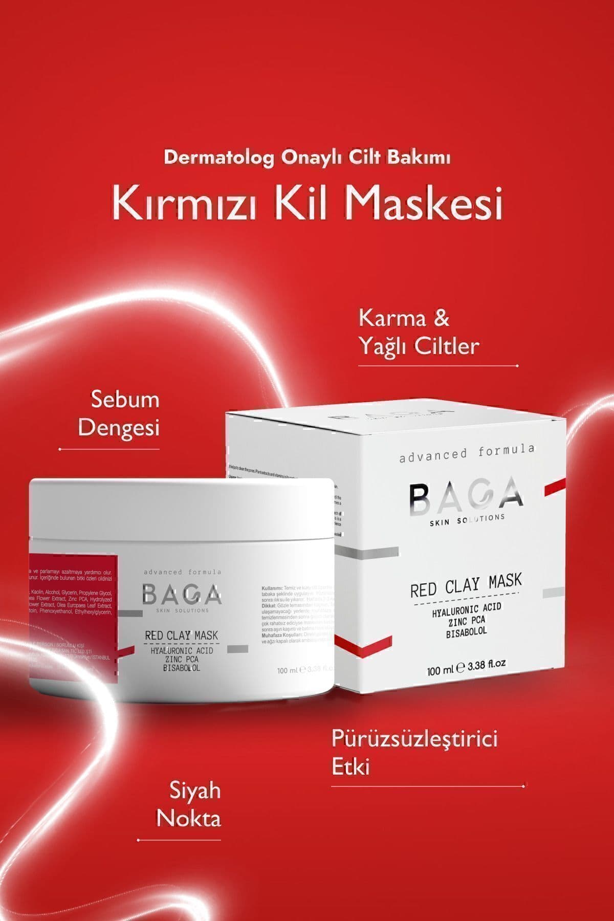 ماسک خاک رس قرمز Baga ماسک خاک رس قرمز Baga