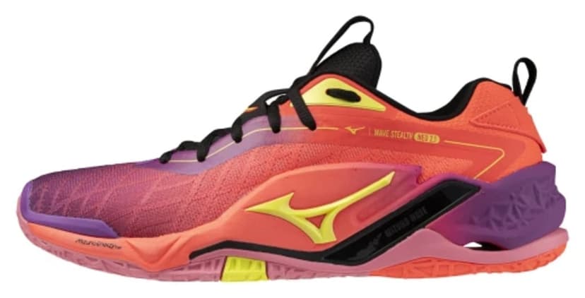 کفش هندبال Mizuno نارنجی و بنفش Wave Stealth Neo 2.1 کفش هندبال Mizuno نارنجی و بنفش Wave Stealth Neo 2.1