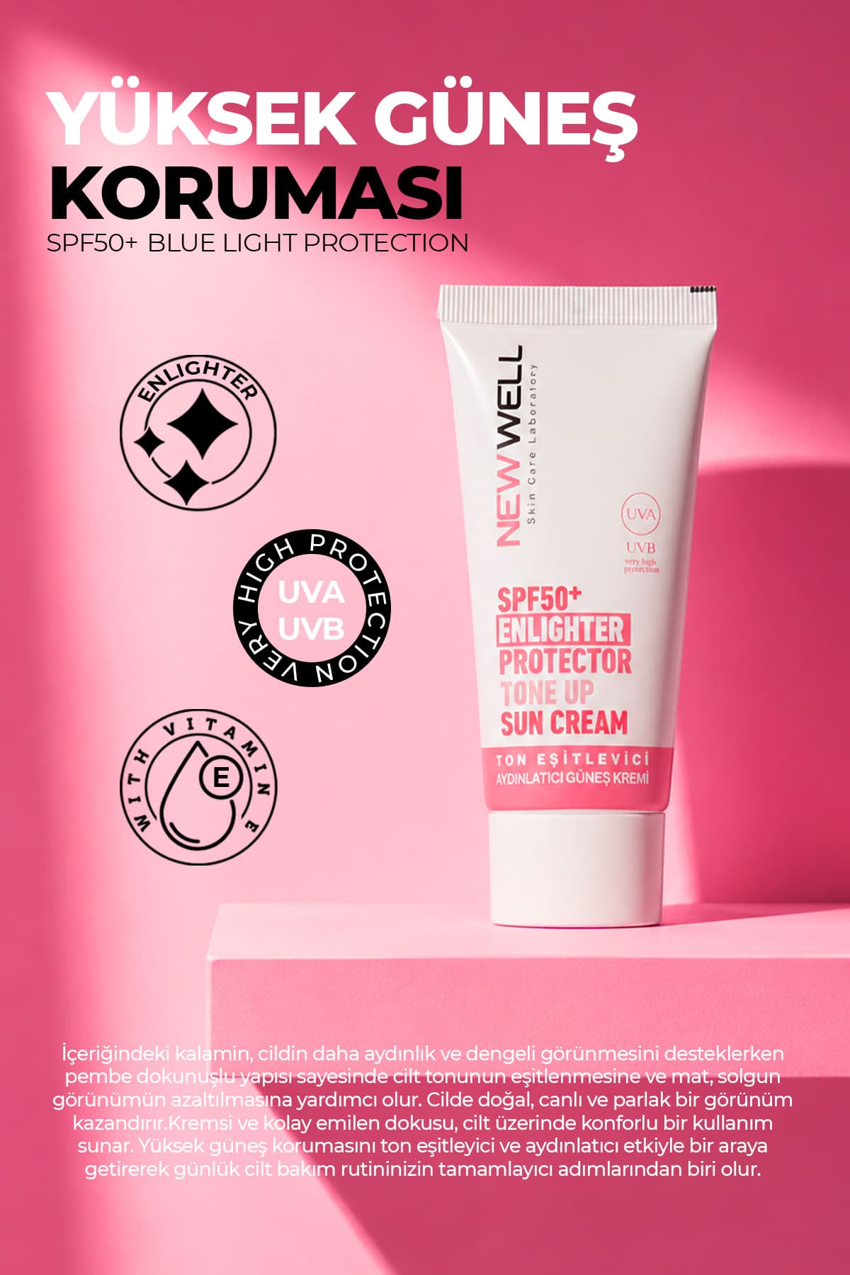 کرم ضد آفتاب صورت New Well با محافظت بالا یکنواختکننده روشنکننده SPF50+ 50 ml کرم ضد آفتاب صورت New Well با محافظت بالا یکنواختکننده روشنکننده SPF50+ 50 ml