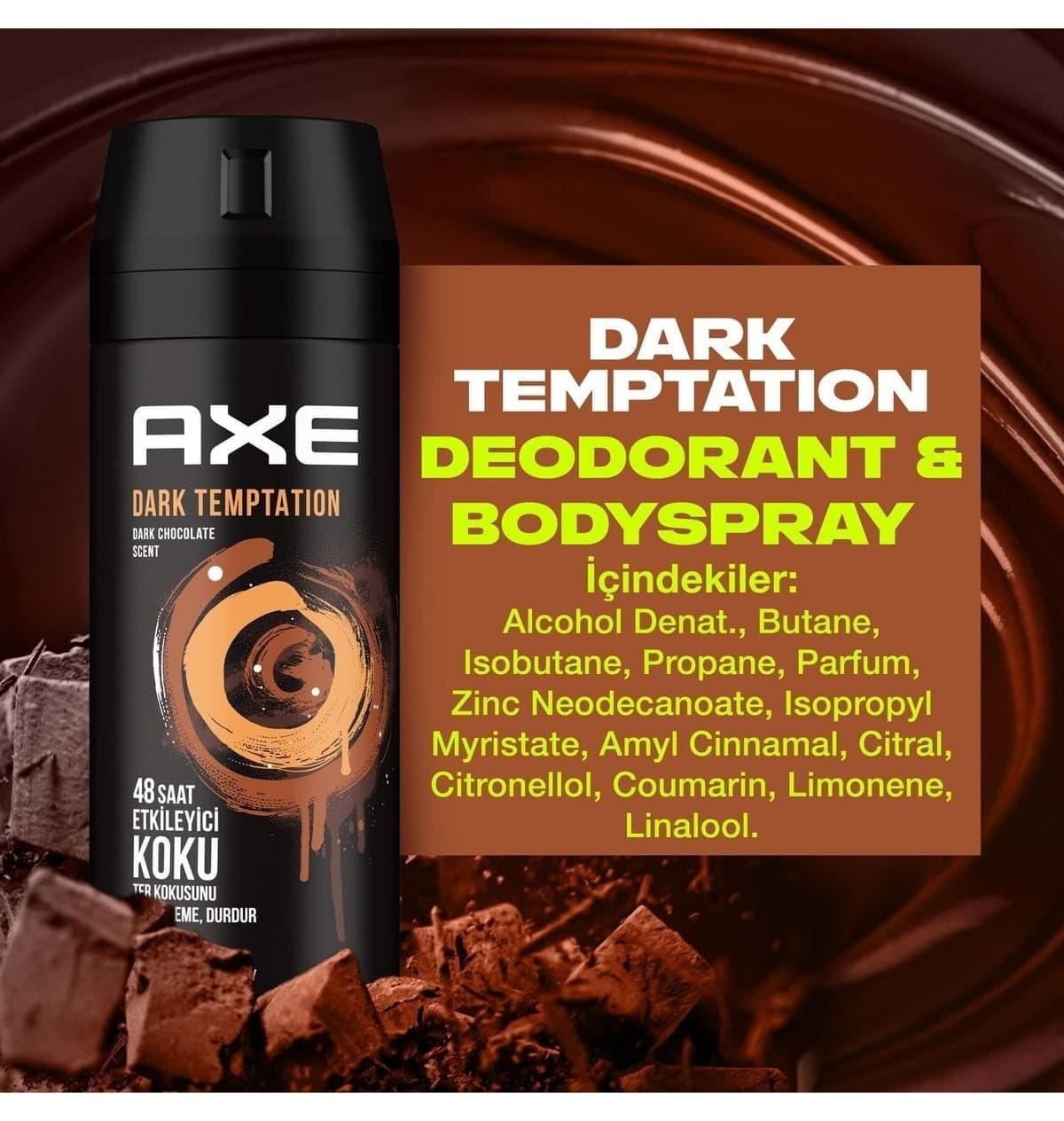 دئودورانت مردانه Axe Dark Temptation 150ml بسته 6 تایی دئودورانت مردانه Axe Dark Temptation 150ml بسته 6 تایی