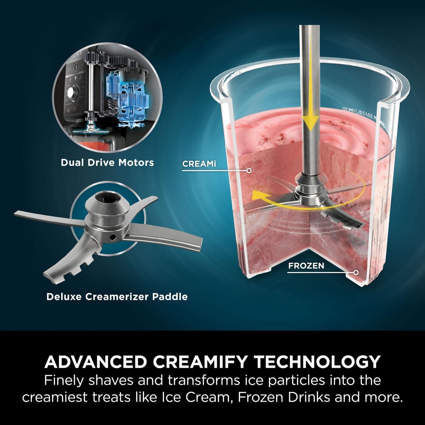 دستگاه بستنیساز و تهیهکننده دسر یخزده Ninja CREAMi Deluxe نقرهای مدل NC501ME دستگاه بستنیساز و تهیهکننده دسر یخزده Ninja CREAMi Deluxe نقرهای مدل NC501ME
