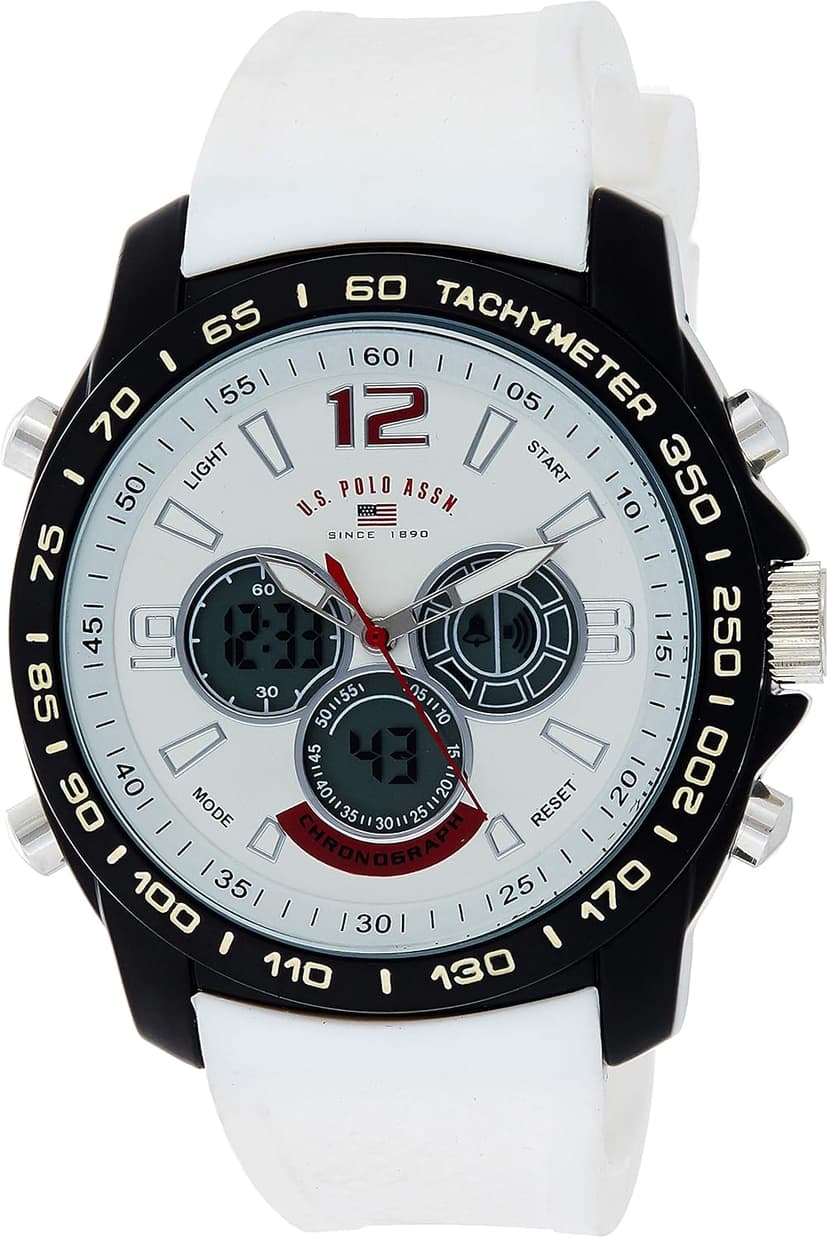 ساعت مچی مردانه U.S. Polo Assn. کوارتز فلزی و لاستیکی سفید مدل US9556 ساعت مچی مردانه U.S. Polo Assn. کوارتز فلزی و لاستیکی سفید مدل US9556
