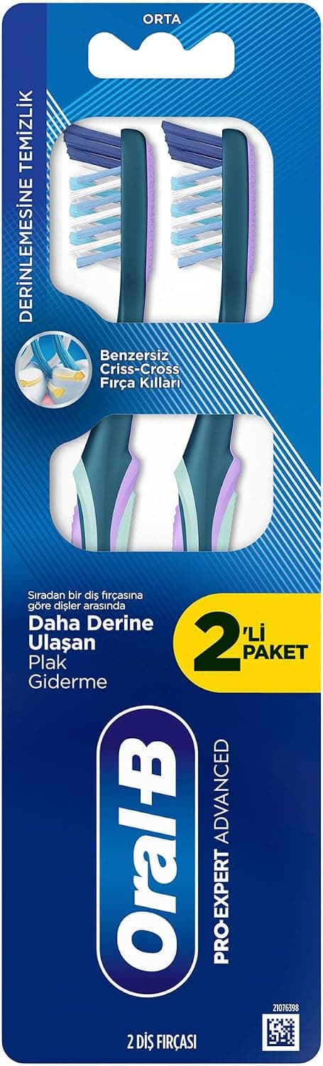 مسواک Oral-B Pro-Expert Advanced با پاککنندگی عمیق و برس با سختی متوسط، 2 عدد مسواک Oral-B Pro-Expert Advanced با پاککنندگی عمیق و برس با سختی متوسط، 2 عدد