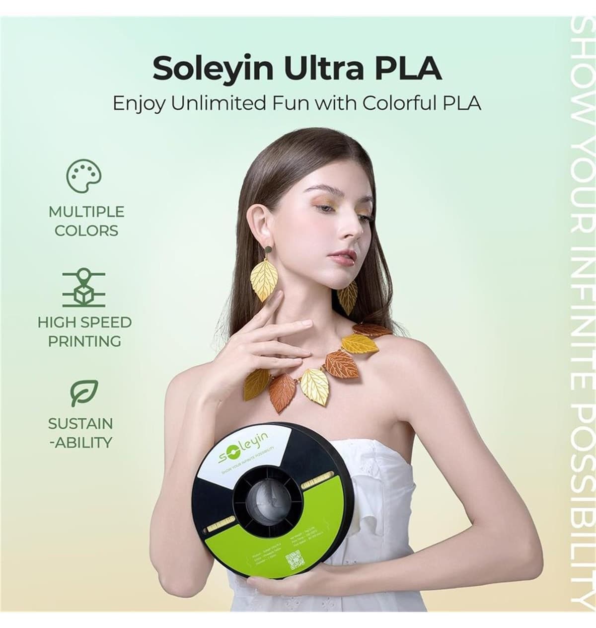 فیلامنت Creality Soleyin Ultra PLA مات مشکی 1.75mm 1kg فیلامنت Creality Soleyin Ultra PLA مات مشکی 1.75mm 1kg
