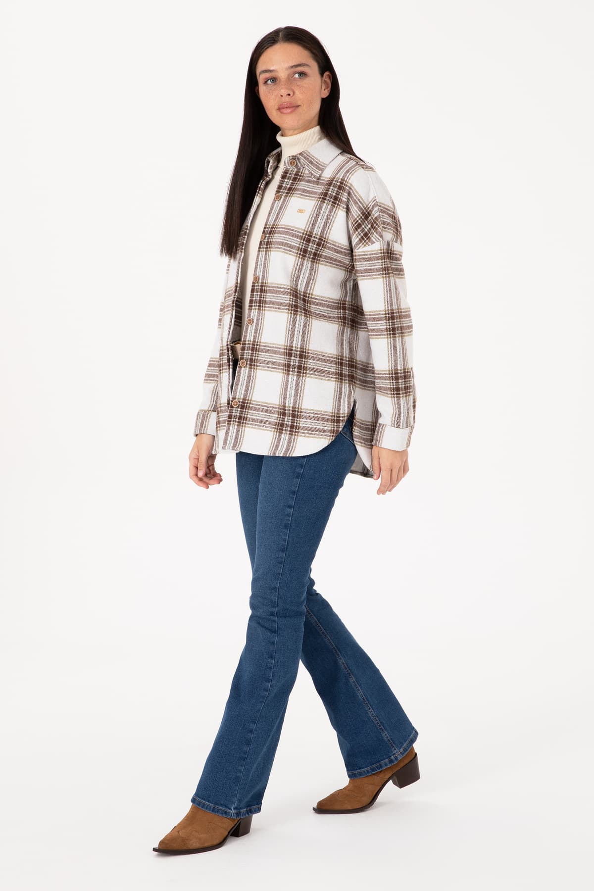 پیراهن زنانه U.S. Polo Assn. کرم چوبری آستین بلند مدل 50316698-VR027 پیراهن زنانه U.S. Polo Assn. کرم چوبری آستین بلند مدل 50316698-VR027