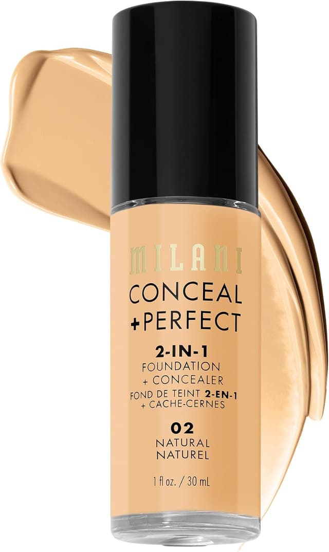 کرمپودر ۲ در ۱ Conceal + Perfect Milani رنگ 02 Natural کرمپودر ۲ در ۱ Conceal + Perfect Milani رنگ 02 Natural