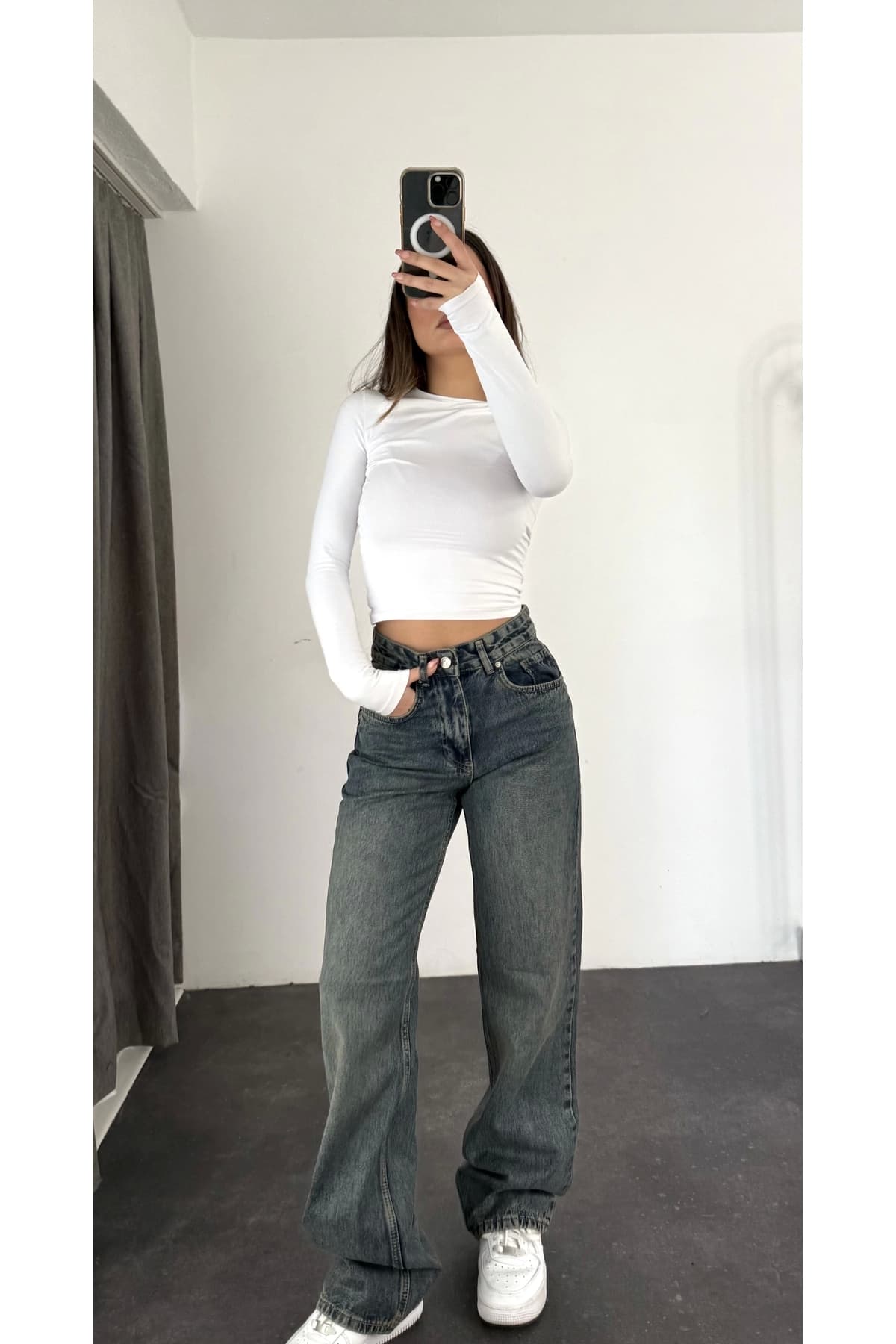 شلوار جین nona butik دمپاگشاد مدل Jazz Tintli شلوار جین nona butik دمپاگشاد مدل Jazz Tintli