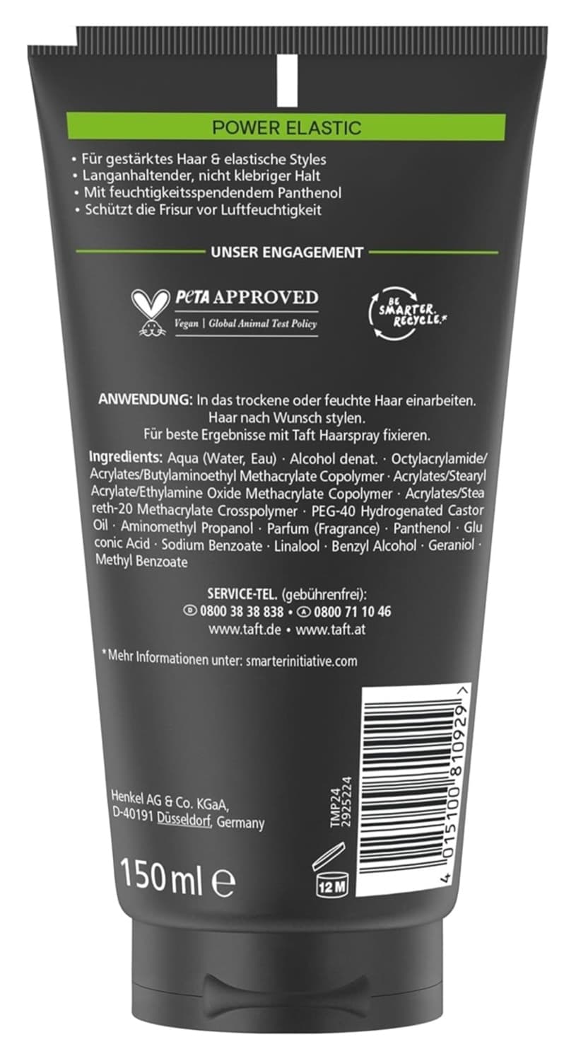 ژل حالتدهنده مو Taft Power Elastic با پنتنول 150 ml ژل حالتدهنده مو Taft Power Elastic با پنتنول 150 ml